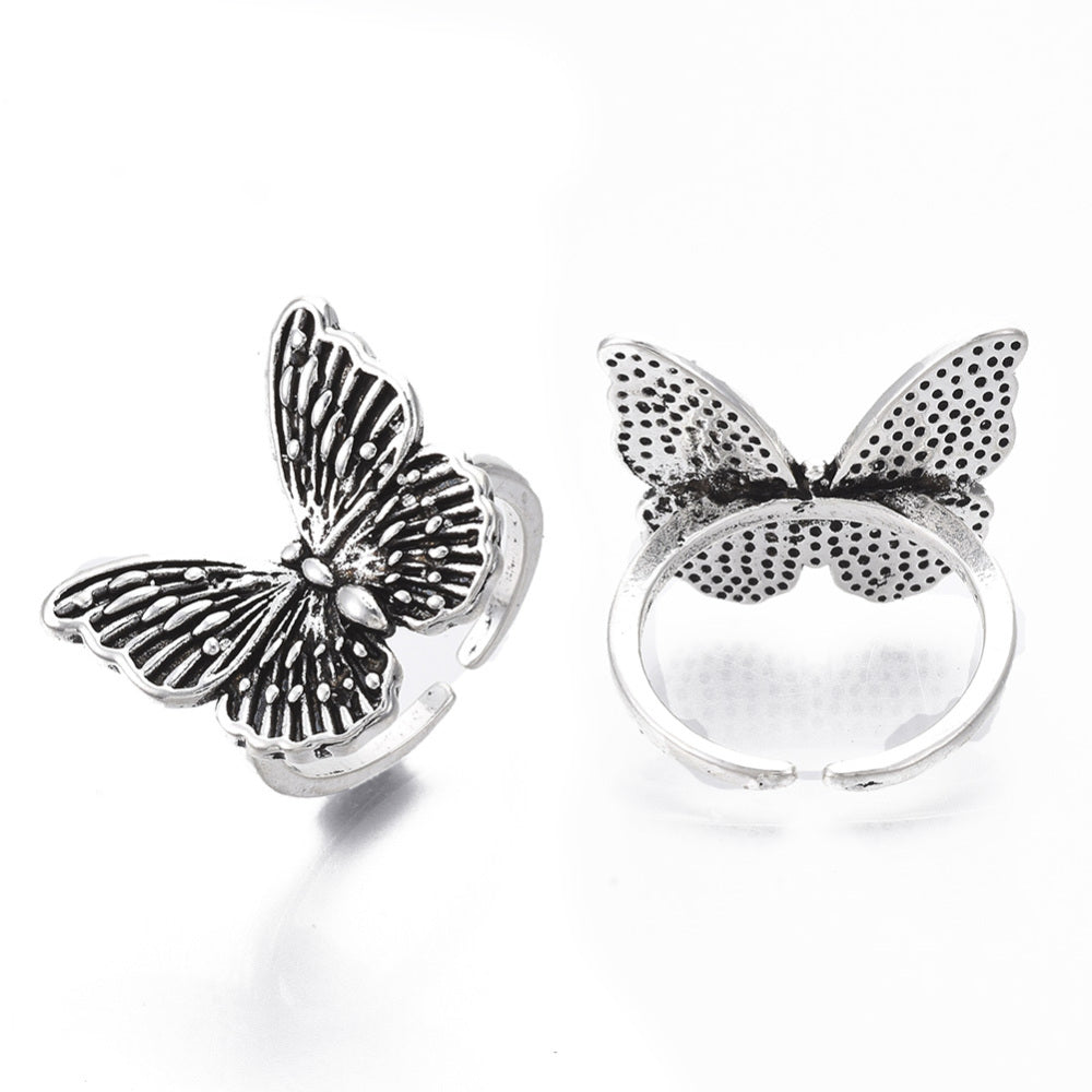 Butterfly Silver Cuff Ring