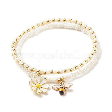 Bee and Flower Beaded Bracelet