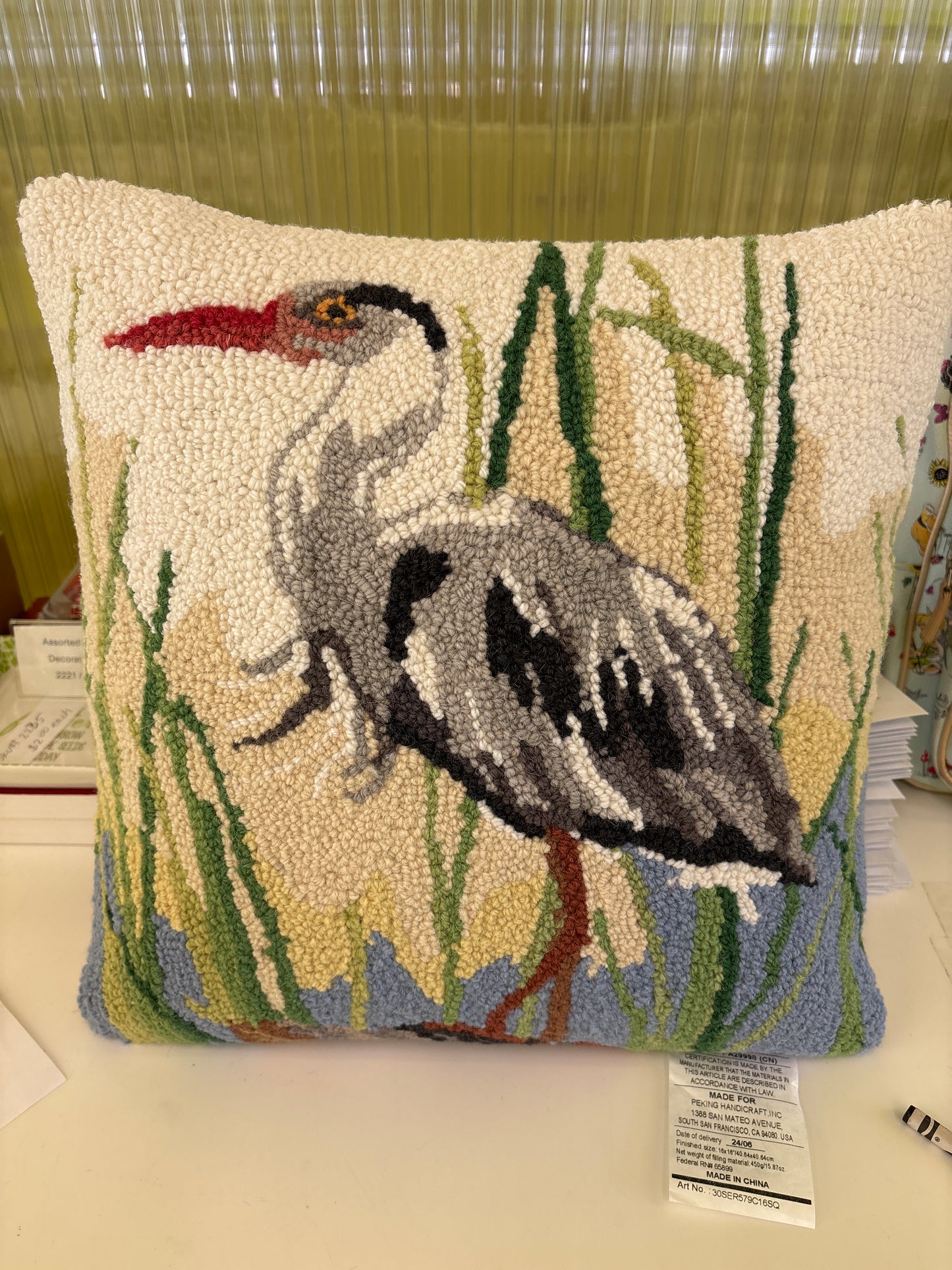 Great Blue Heron Hook Pillow