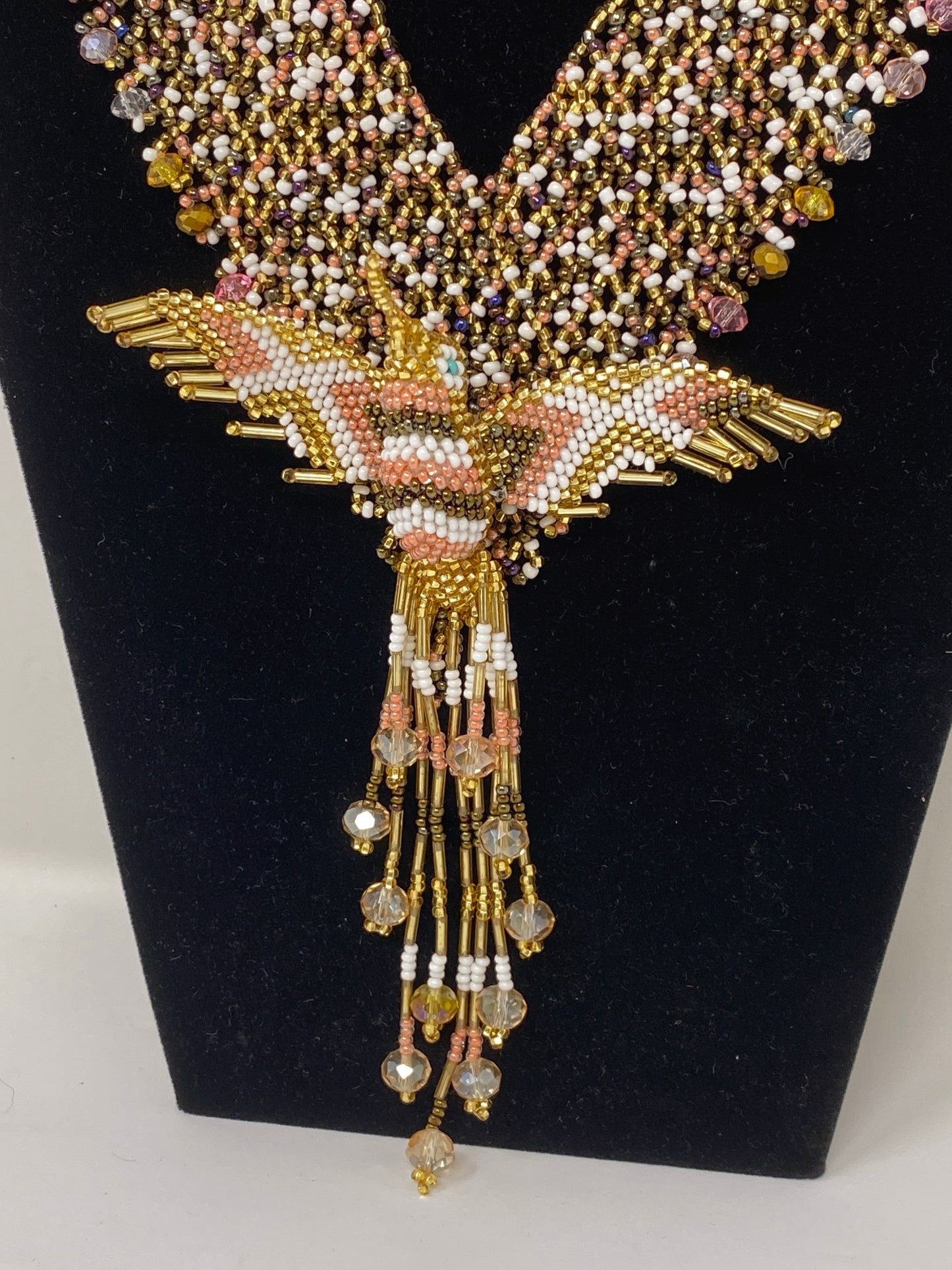 Hand-beaded Hummingbird Necklace Set