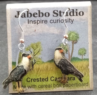 Jabebo Earrings - Crested Caracara