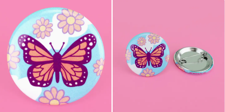 Monarch Butterfly Pinback Button