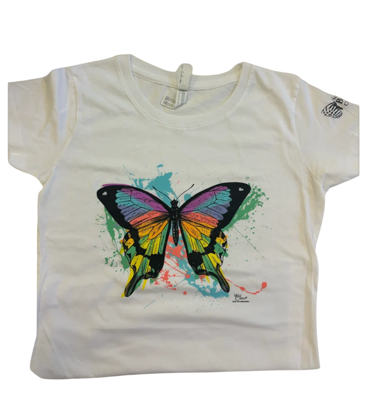 Butterfly Sun Splash Ladies Cut Scoop Neck Tee