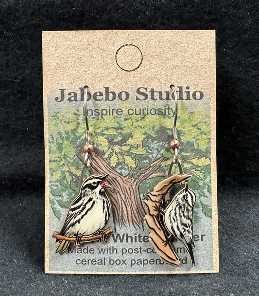 Jabebo Earrings - Black and White Warbler