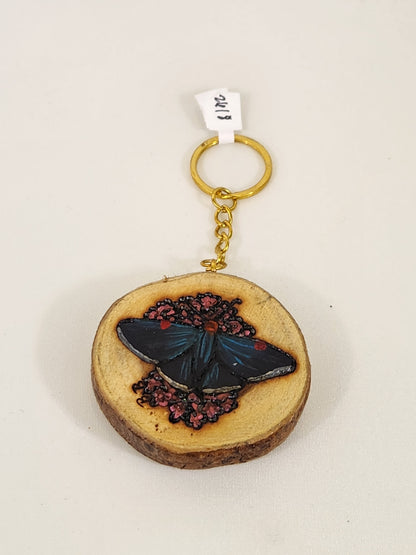Blazing Bloom Wooden Keychains