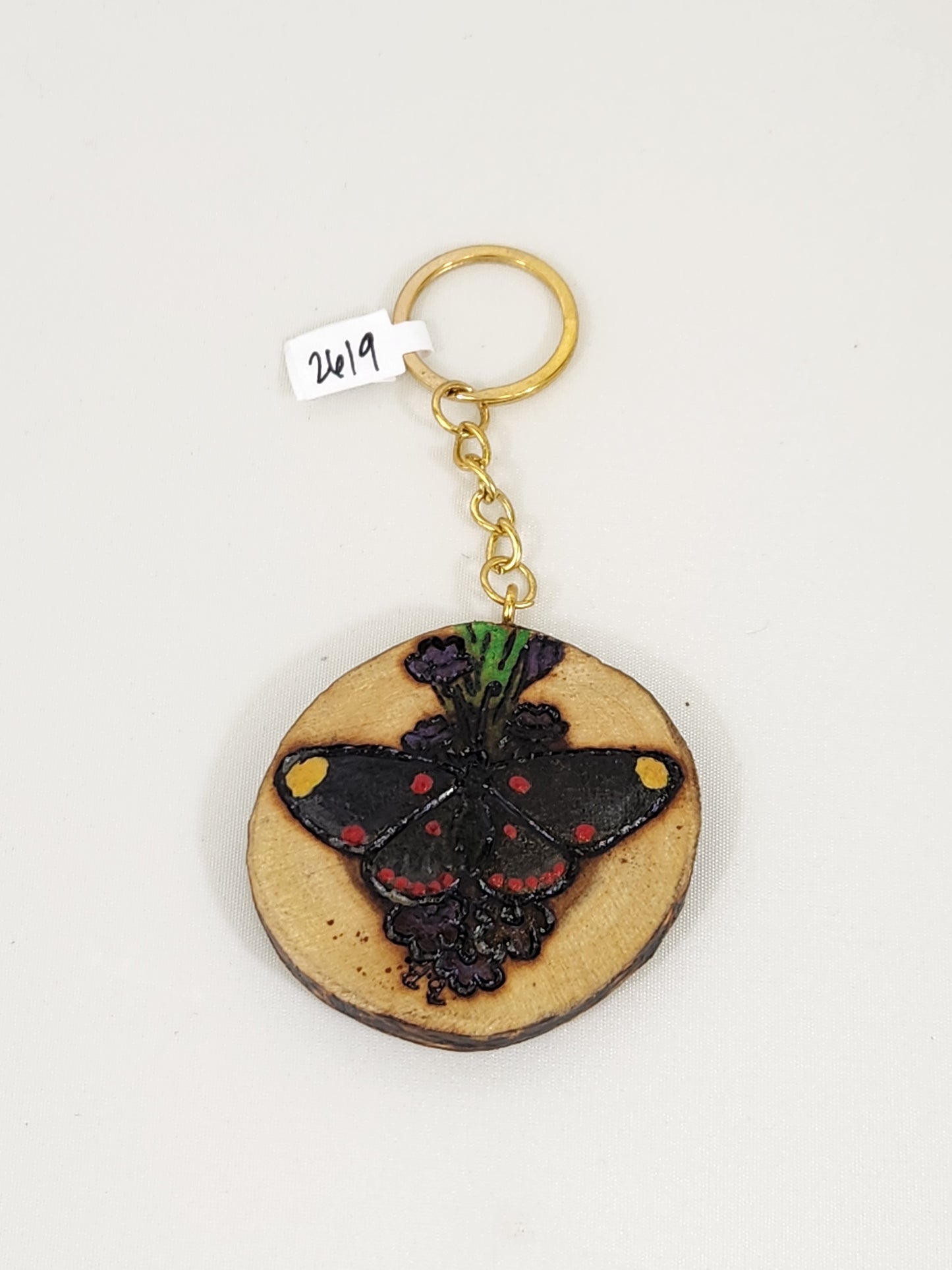 Blazing Bloom Wooden Keychains