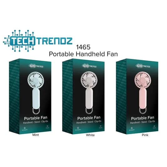 Portable Fan Handheld, Stand, Clip-On Mint