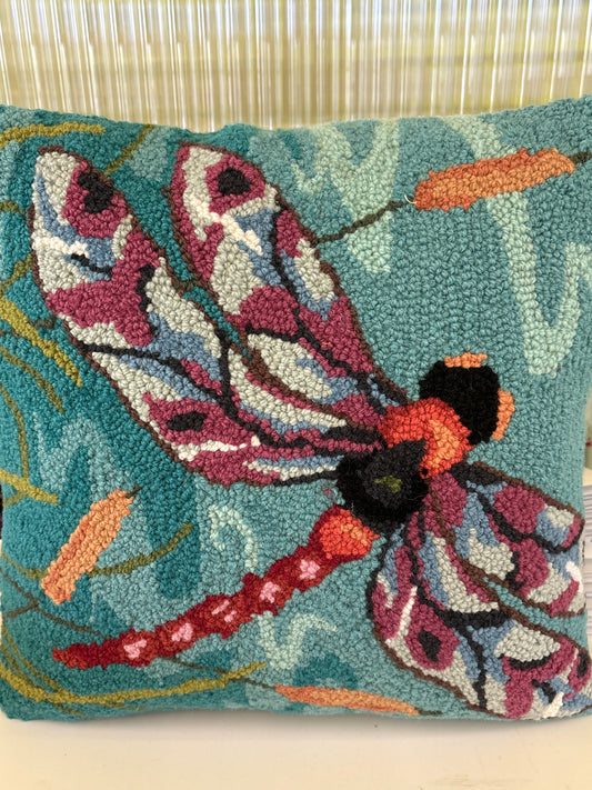 Dragonfly On the Pond Hook Pillow