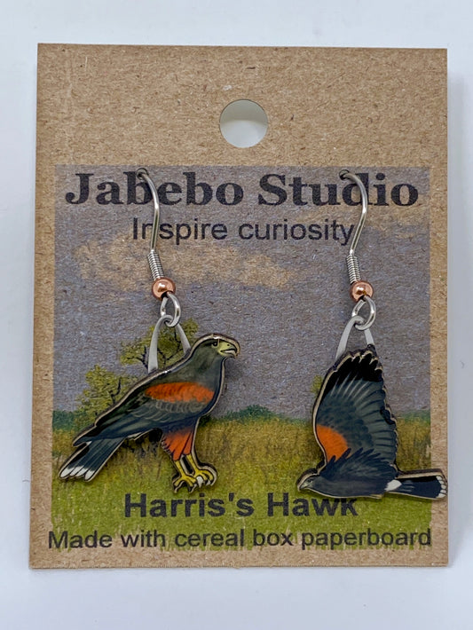 Jabebo Earrings - Harris's Hawk