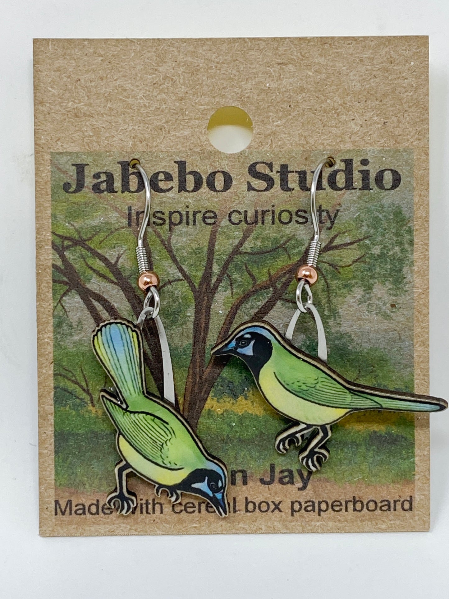 Jabebo Earrings - Green Jay