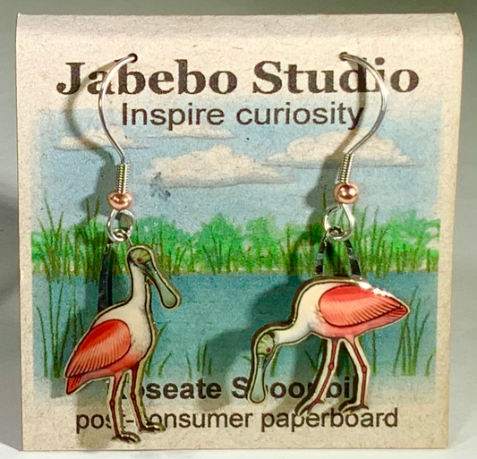 Jabebo Earrings - Roseate Spoonbill