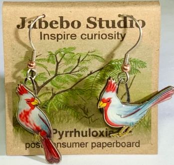 Jabebo Earrings - Pyrrhuloxia