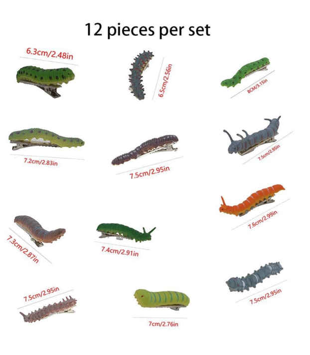 Caterpillar Hair Clips