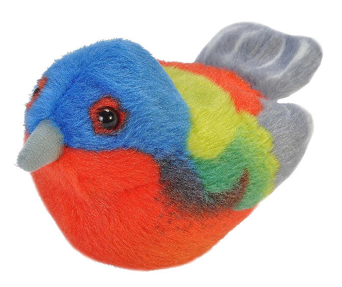 Painted Bunting Stuffed Animal with Sound 5.5"