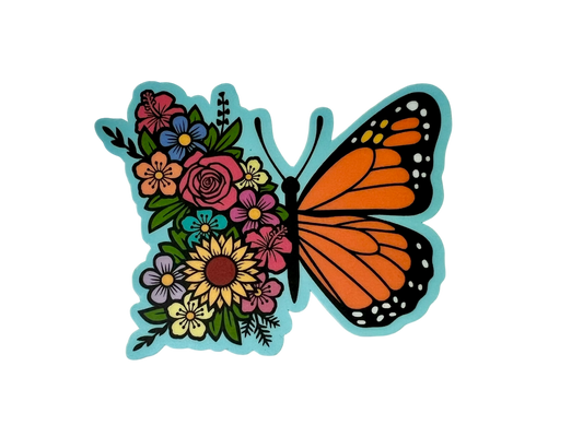 Butterfly Flower Sticker